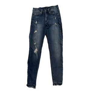 KanCan Womens Distressed Raw Hem Skinny Jeans Denim in Size 24